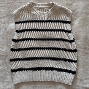 Striped Knit Sleeveless Sweater